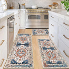 HEBE Boho Kitchen Rugs Set of 3, Non Slip Washable Kitchen Mats - Image 3