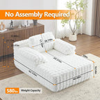 VINGLI Boneless Chaise Lounge Chair Indoor, 55.5" Deep Seat Sleeper Sofa Bed - Image 2