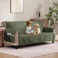 Olive Green Quilted Couch Cover by Pamhaven