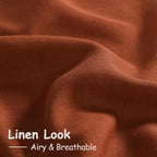 Terracotta Linen Curtains 63 Inches Length 2 Panels - Image 5