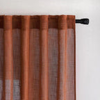MIULEE Burnt Orange Fall Kitchen Curtain 30 Inches Long 2 Panels Farmhouse | - Image 6