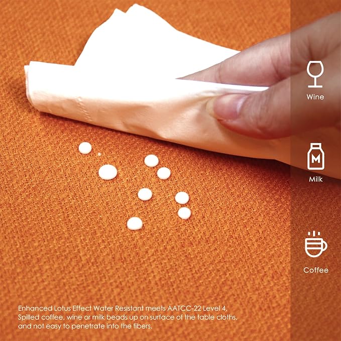 BALCONY & FALCON Rectangle Tablecloth Washable Wrinkle Resistant and Water - Image 3