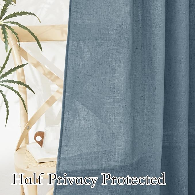 RYB HOME Linen Sheer Window Curtains - Image 5