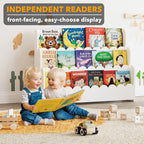 SpaceAid 3-Tier Scalloped Bookshelf, Montessori Bookcase - Image 3