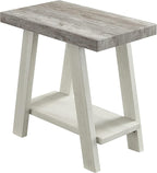 Roundhill Furniture Athens Contemporary Two-Tone Wood Shelf Side Table - Image 3