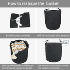 XUANGUO Black Cotton Rope Laundry Basket Hamper - Image 6