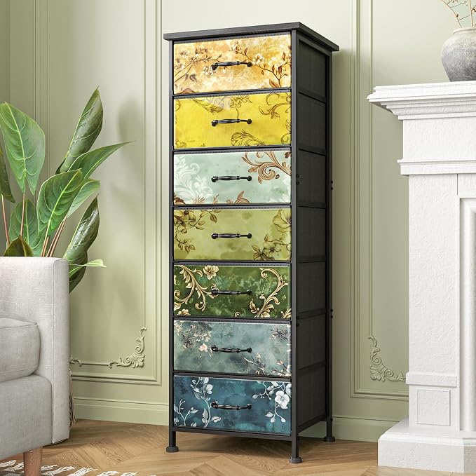 Fixwal Vintage Flower Tall Dresser by Fixwal