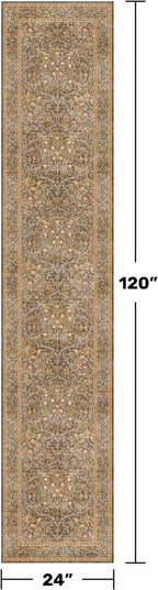 Non Slip 2x10 Gold Brown Hallway Runner - 10ft Long Runner Rugs - Image 2