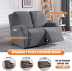 VANSOFY Oversized Recliner Cover, 2-Pieces Stretch Reclining Couch Cover - Image 3