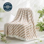 Snuggle Sac Ultra Soft Throw Blanket, Cozy Knitted, Fuzzy Knit Striped - Image 2