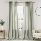 Sage Green Curtains 96 inches Long 2 panels by Nanspring