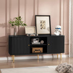 ARTPOWER 55” Fluted TV Stand, Mid Century Modern Black TV Stand by PowerofArtBetterforLife