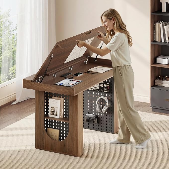 55" Convertible Computer Desk, 2-in-1 Flip-Top Desk & Dining Table by ModernMate