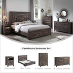 T4TREAM Farmhouse Nightstand Set of 2, Rustic End Table - Image 6