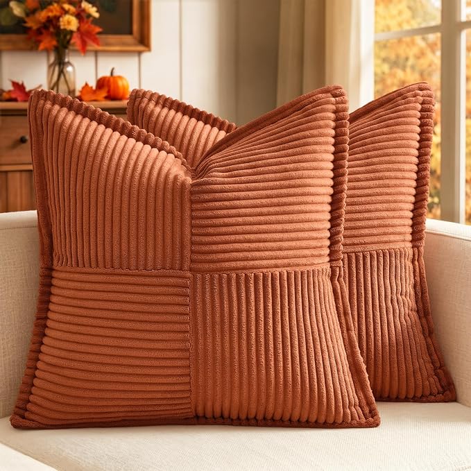 MIULEE Fall Burnt Orange Decorative Throw Pillow Covers by MIULEE