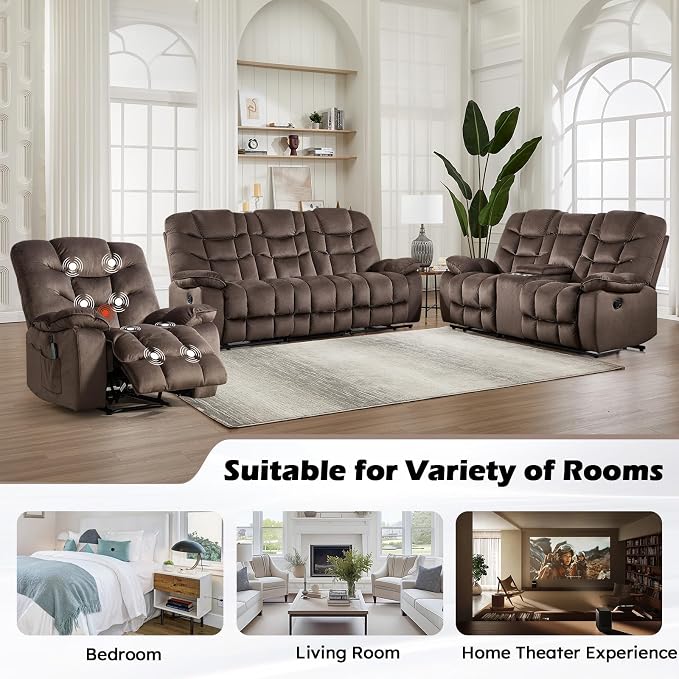 HAOMARKETS 2-Piece Recliner Sofa Set, Include Single Power Recliner Chair - Image 8