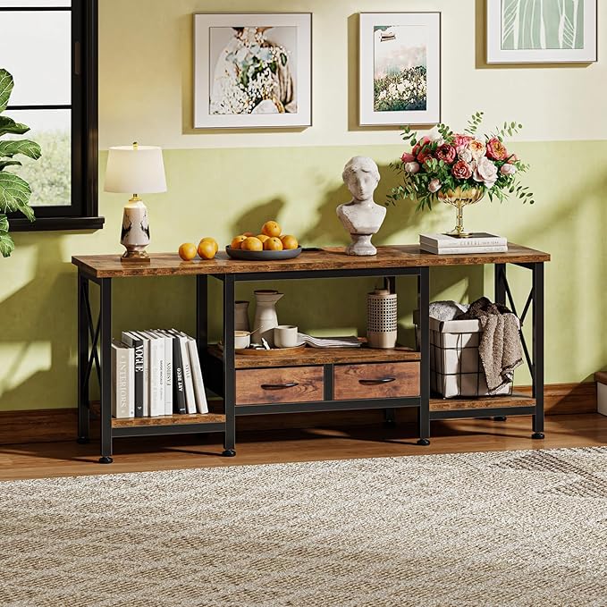 DUMOS 55” TV Stand with Power Outlets, Entertainment Center - Image 2