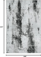 9x12 Area Rugs for Living Room: Washable Abstract Black White Grey Carpet | - Image 2