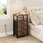 Vagusicc Nightstand with Charging Station, Bedside Table with USB Ports and - Image 2