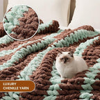 L'AGRATY Chunky Knit Throw Blanket - Image 3