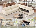 AMERLIFE 106" Oversized Sofa Bed, Sectional Sleeper Sofa - Image 5