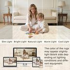 4x6 Area Rugs Living Room: Bedroom Washable Carpet Retro Beige | Large Vintage - Image 5