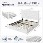 Allewie Upholstered Queen Size Platform Bed Frame - Image 2
