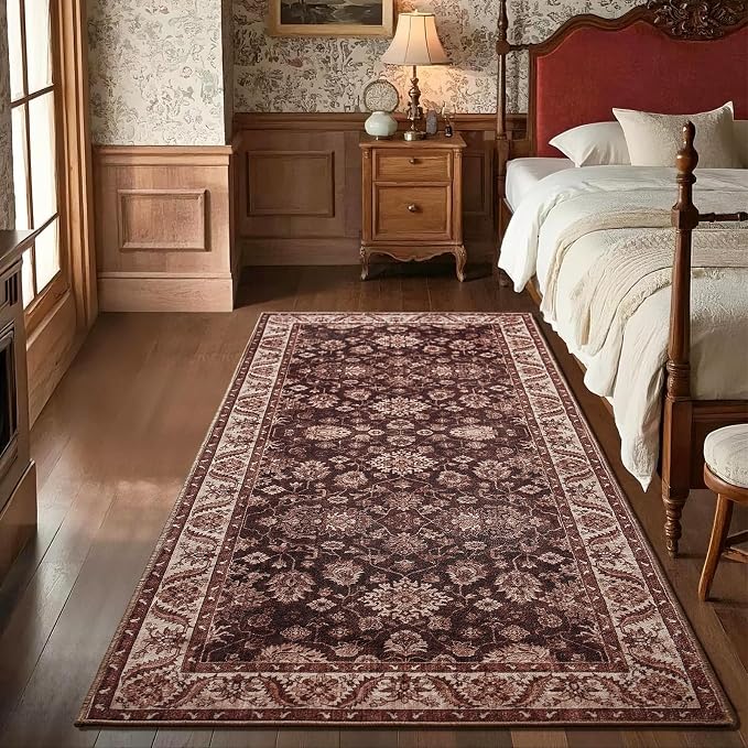 Washable Runner Rug, 2x6Ft Floral Runners by Rtizon