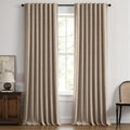 MIULEE 100% Blackout Linen Curtains 42 x 108 Inch Copper Brown 2 Panel | by MIULEE
