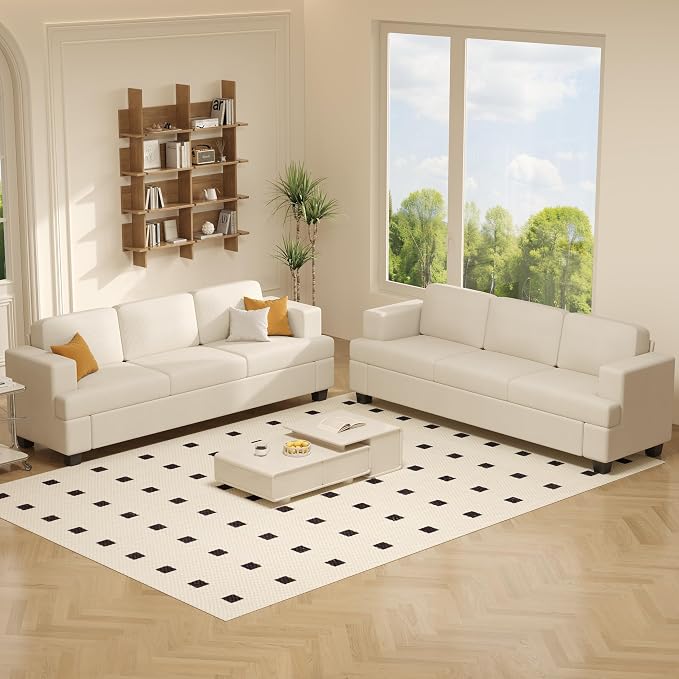 Apicizon 89" Modern Sofa Couch Set of 2, 3-Seat Sofa Set - Image 9