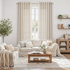 Living Room Curtains 63 Inch Length Linen Boho Luxury Light Filtering Semi - Image 6