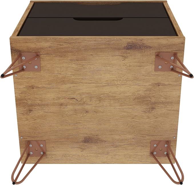 Elegant Gray Nightstand with Shelf and Drawer Made from Sustainable Materials - Image 6