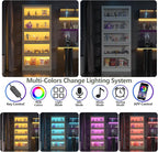 Display Cabinet with Acrylic Glass Doors, 5-Tiers Curio Cabinet with LED - Image 4