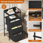 Somdot Nightstand with 3 Drawers, Dresser with Fabric Bins - Image 6