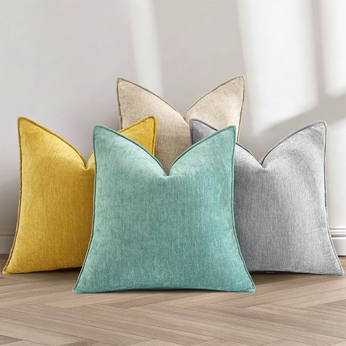 decorUhome Summer Couch Euro Sham Throw Pillow Covers 24x24 Set of 2, - Image 6