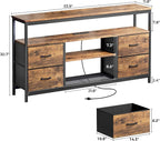 Huuger TV Stand Dresser with Power Outlets and LED Lights, 4 Drawers - Image 7