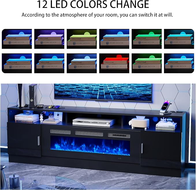oneinmil 78" Fireplace TV Stand - Image 4