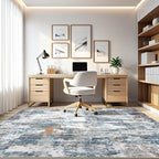 LOONGRUG 6x9 Area Rugs Washable Neutral Modern Living Room Rug Teal Rust | - Image 8