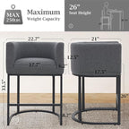 ClinQ 26" H Counter Height Bar Stools Set of 6, Modern Barrel Counter Stools - Image 2