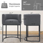 ClinQ 26" H Counter Height Bar Stools Set of 4, Modern Barrel Counter Stools - Image 2