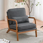 Bonnlo Microfiber Dark Grey Accent Chairs Set of 2, Upholstered Mid Century - Image 6