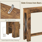 YATINEY Farmhouse Console Table, 39.4'' Small Narrow Entryway Table, Wood Couch - Image 7