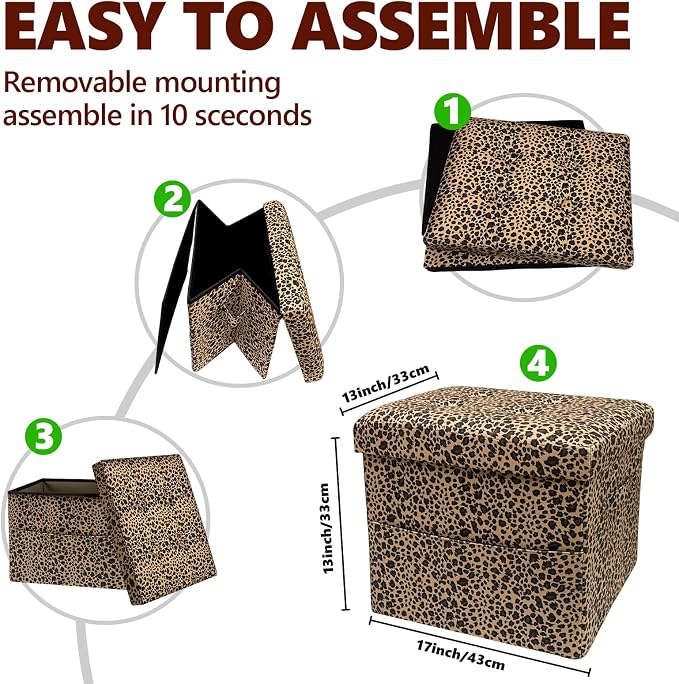 ALASDO Storage Ottoman Footrest Stool Small Ottoman - Image 3
