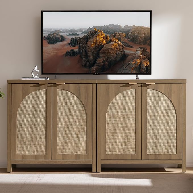 SICOTAS 68" W Rattan Sideboard Buffet Cabinet - Image 3
