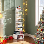 TUTOTAK Narrow Bookshelf, Vertical 8-Tier Bookcase, Spine Book Shelf - Image 8