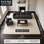 Ophanie Area Rugs 9x12 Living Room, Large Ivory Bedroom Carpet, Big Shag Indoor - Image 2
