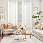 YoungsTex Linen Semi Sheer Curtains 63 Inches Length - Image 2