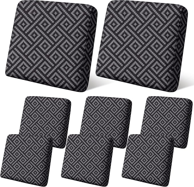 Geyoga 8 Pcs Patio Stretch Sofa Cushion Covers Outdoor Cushion Covers by Geyoga