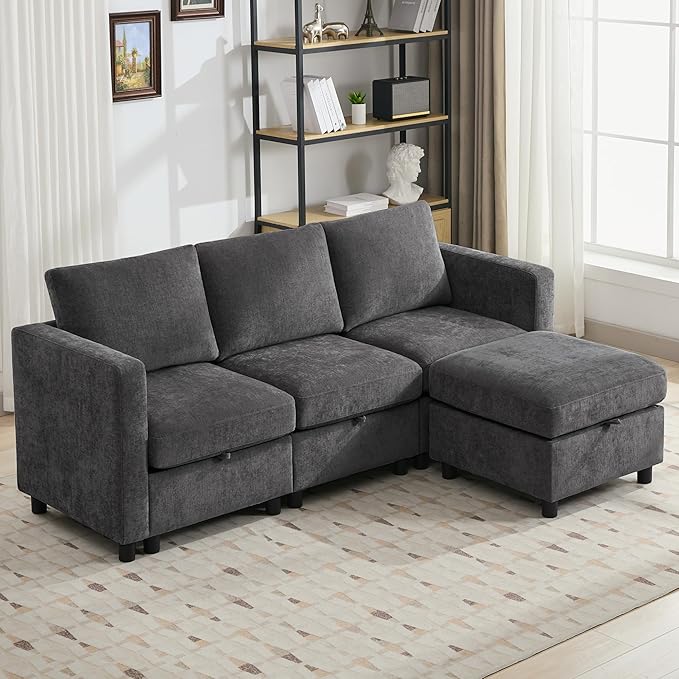 WUTUTUEE 83”Modular Convertible L Shaped Couch Set by WUTUTUEE