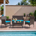 Homall 4 Pieces Patio Rattan Chair Wicker, Outdoor Indoor Use Backyard Porch - Image 4
